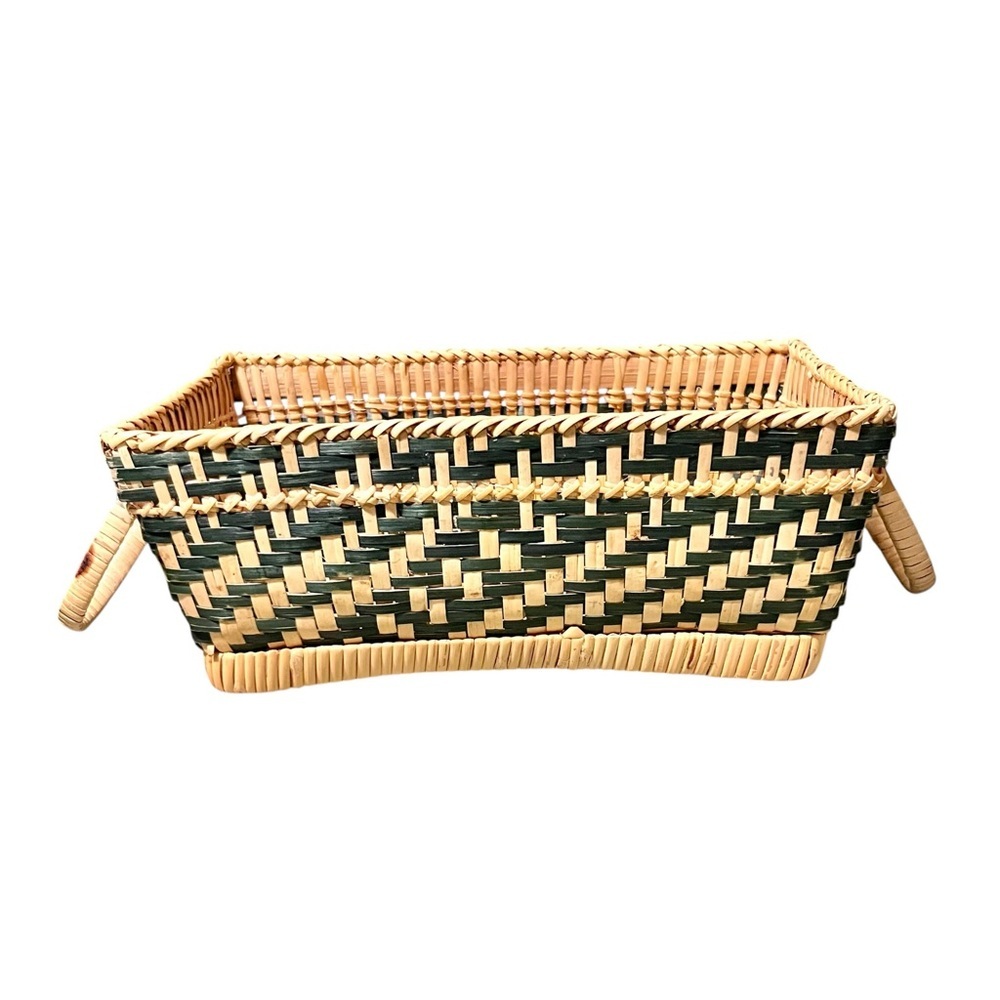 Handwoven Wicker Basket with Handles 8” X 3.5”